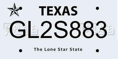 GL2S883 Texas License Plate
