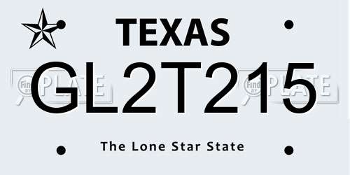 GL2T215 Texas License Plate