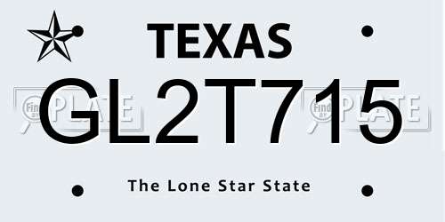 GL2T715 Texas License Plate