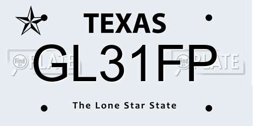 GL31FP Texas License Plate