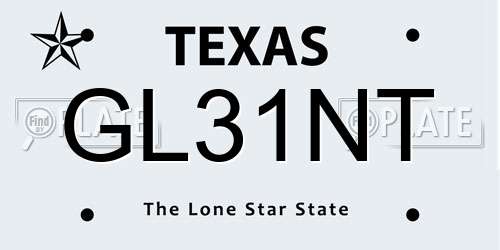 GL31NT Texas License Plate