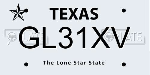 GL31XV Texas License Plate