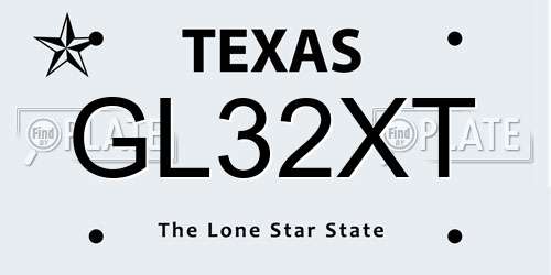 GL32XT Texas License Plate