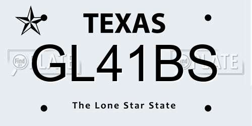 GL41BS Texas License Plate