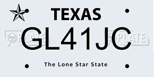 GL41JC Texas License Plate