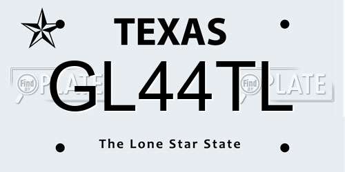GL44TL Texas License Plate