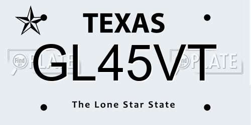 GL45VT Texas License Plate