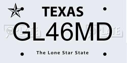 GL46MD Texas License Plate