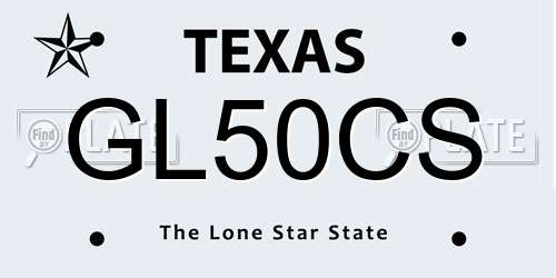 GL50CS Texas License Plate
