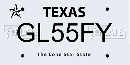 GL55FY Texas License Plate