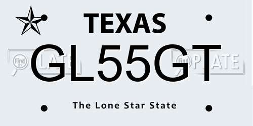 GL55GT Texas License Plate