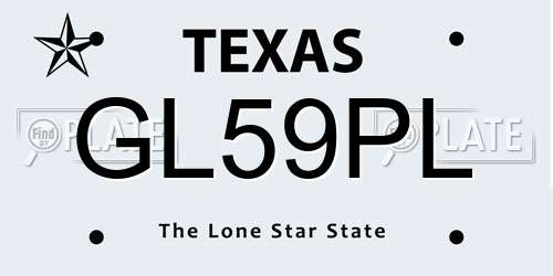 GL59PL Texas License Plate