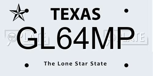 GL64MP Texas License Plate