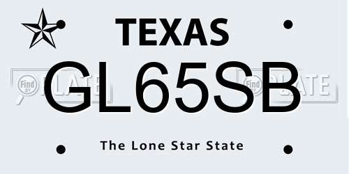 GL65SB Texas License Plate