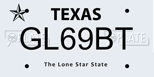 GL69BT Texas License Plate