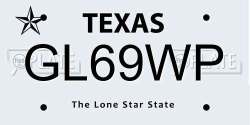 GL69WP Texas License Plate