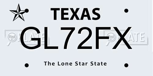 GL72FX Texas License Plate