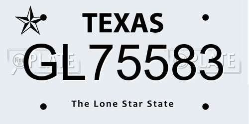 GL75583 Texas License Plate