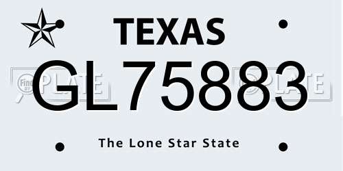 GL75883 Texas License Plate