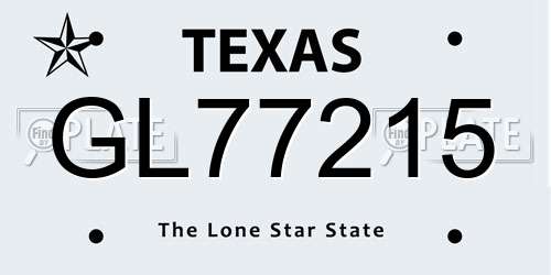 GL77215 Texas License Plate