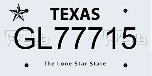 GL77715 Texas License Plate