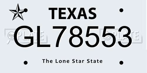 GL78553 Texas License Plate