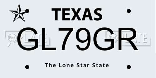 GL79GR Texas License Plate