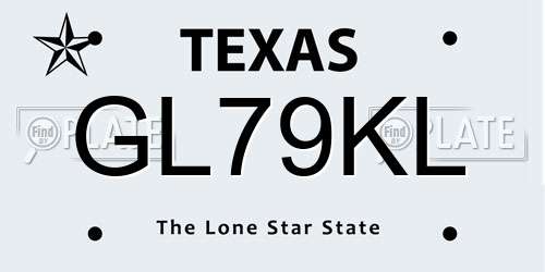 GL79KL Texas License Plate