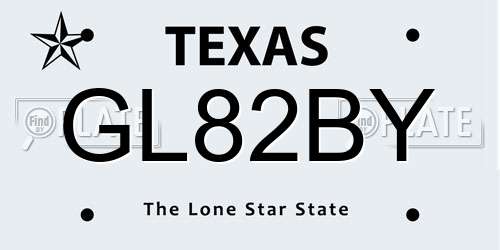 GL82BY Texas License Plate