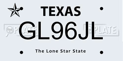 GL96JL Texas License Plate