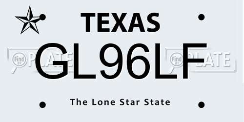 GL96LF Texas License Plate