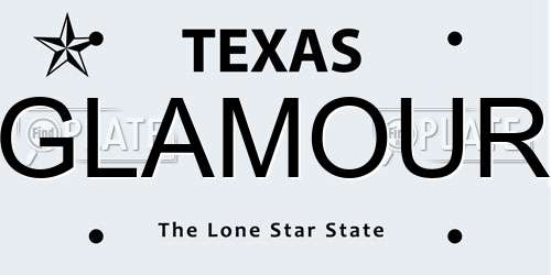 GLAMOUR Texas License Plate