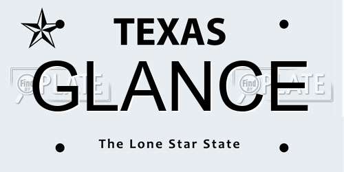GLANCE Texas License Plate