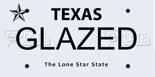 GLAZED Texas License Plate