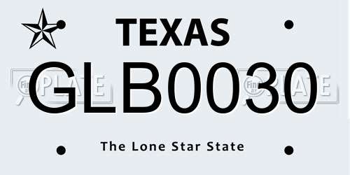 GLB0030 Texas License Plate