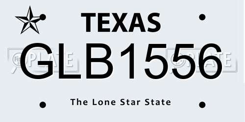 GLB1556 Texas License Plate