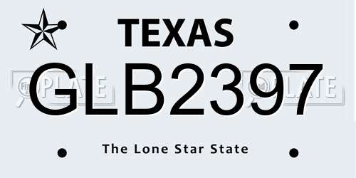 GLB2397 Texas License Plate