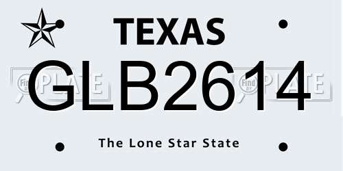 GLB2614 Texas License Plate