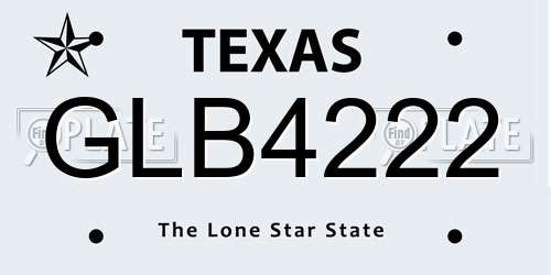 GLB4222 Texas License Plate