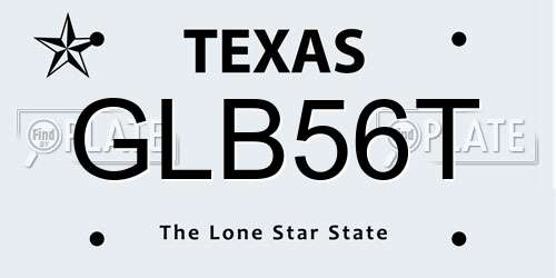 GLB56T Texas License Plate