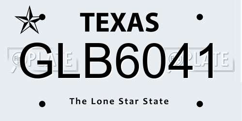 GLB6041 Texas License Plate