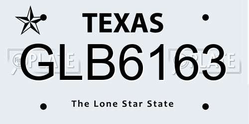 GLB6163 Texas License Plate