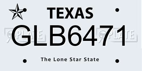 GLB6471 Texas License Plate