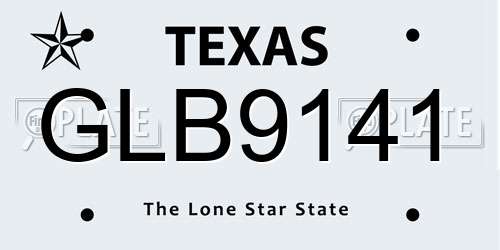 GLB9141 Texas License Plate