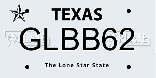 GLBB62 Texas License Plate