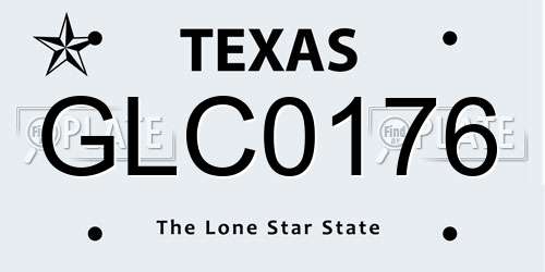 GLC0176 Texas License Plate