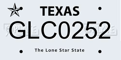GLC0252 Texas License Plate