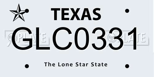 GLC0331 Texas License Plate