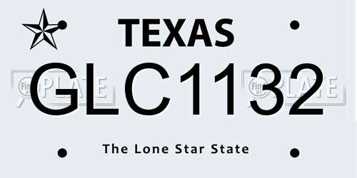 GLC1132 Texas License Plate