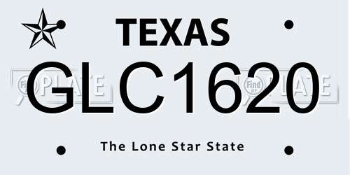 GLC1620 Texas License Plate